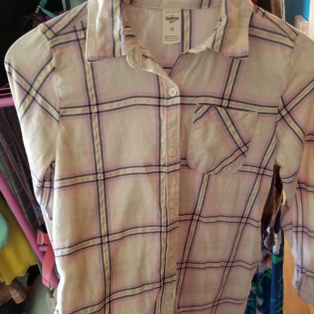 Girls pink Flannel Tunic